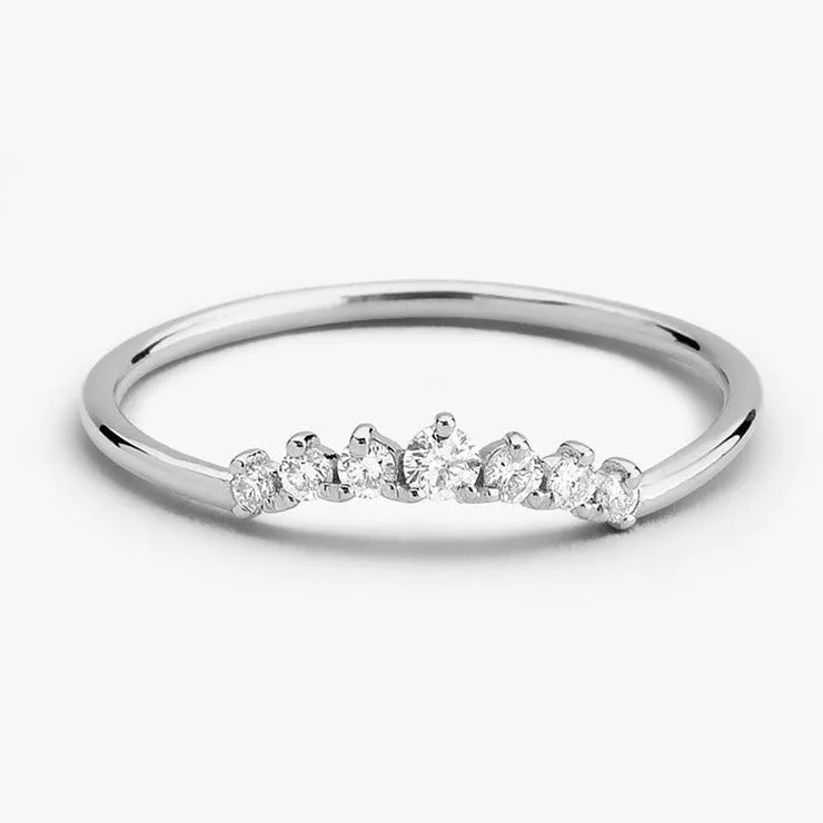 0.15CTW Natural Diamond Curved Shaped Wishbone Band