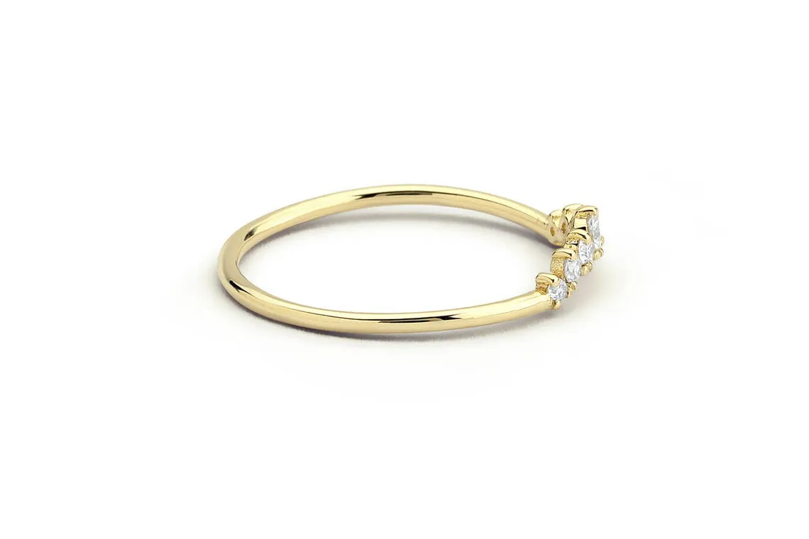 0.15CTW Natural Diamond Curved Shaped Wishbone Band