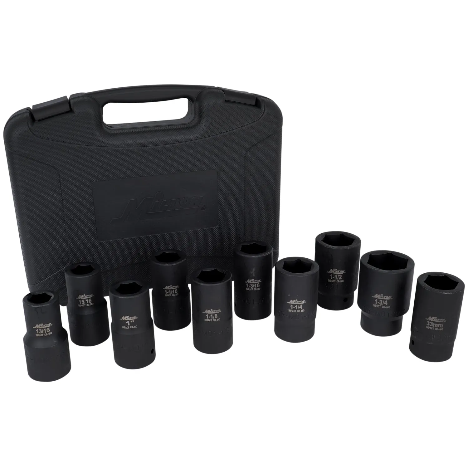 1300-SS-09 - 1" Dr. SAE & Metric Socket Set, 10 pcs