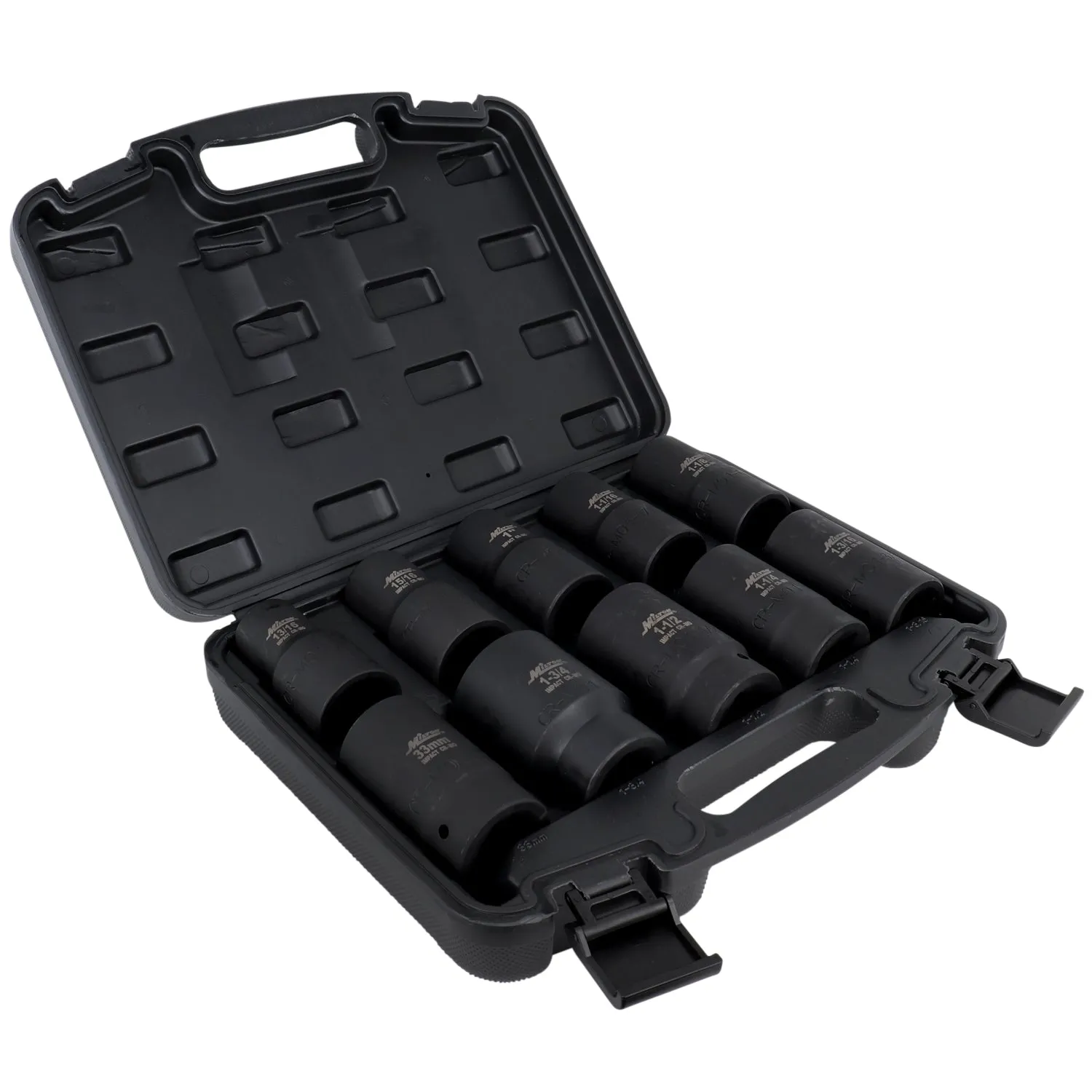 1300-SS-09 - 1" Dr. SAE & Metric Socket Set, 10 pcs