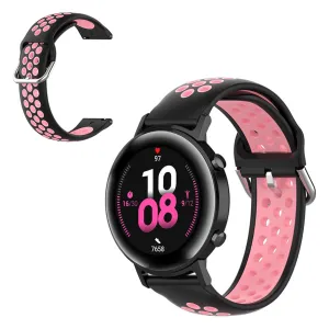 20mm Universal bi-color silicone watch strap - Black / Pink