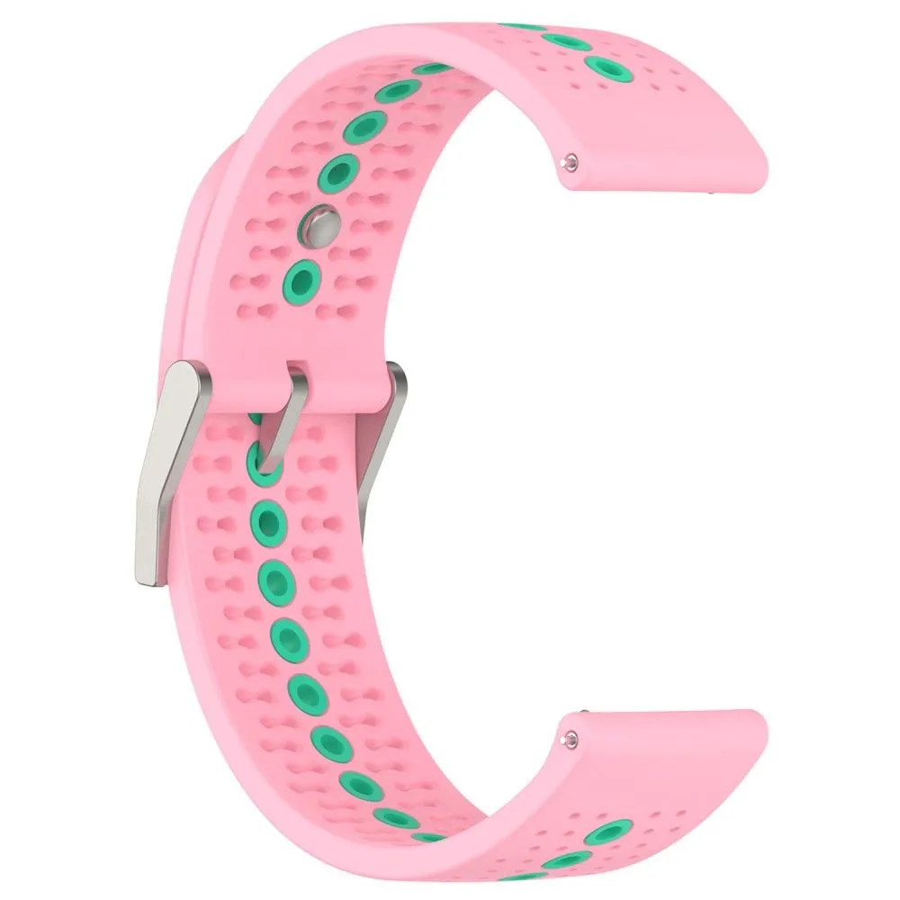 20mm Universal bi-color silicone watch strap - Pink / Teal