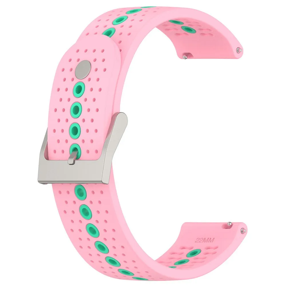 20mm Universal bi-color silicone watch strap - Pink / Teal