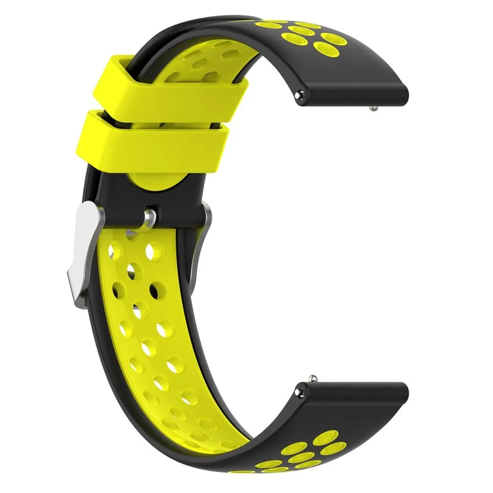 20mm Universal dual color silicone watch strap - Black / Yellow