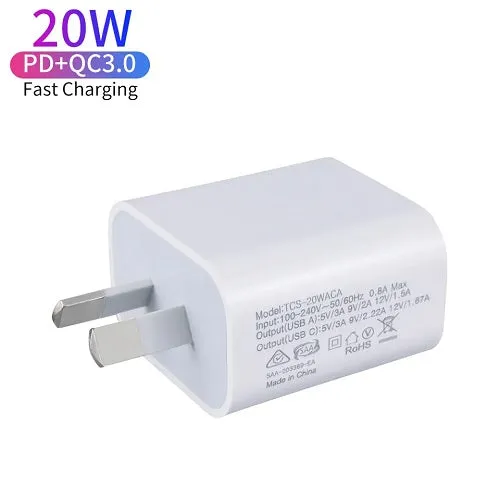 20W QC3  PD Quick Charger USB   Type C