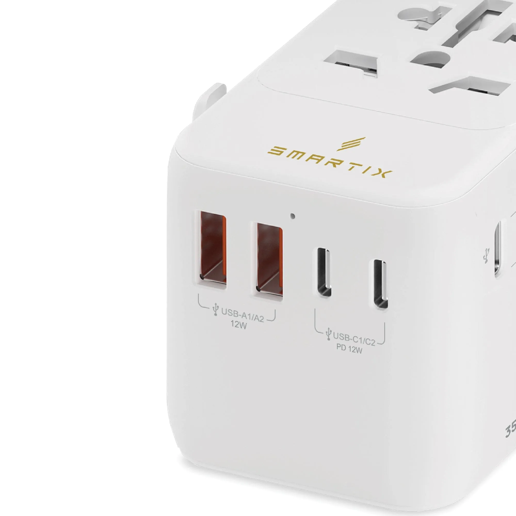 35W Travel Adaptor - 35W PD For USB-C, 1x 35W GaN USB-C PD, 2x 12W USB-C PD