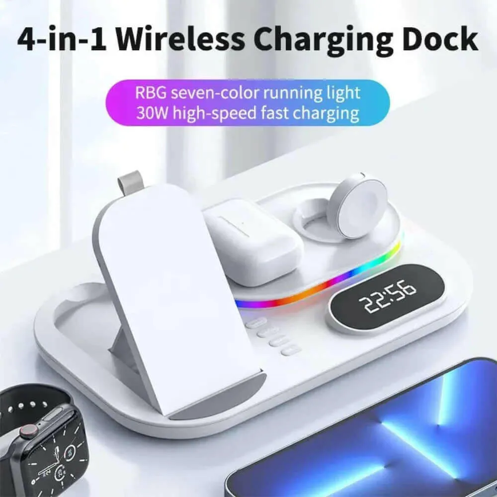 4 in 1 LED Wireless Charging Station