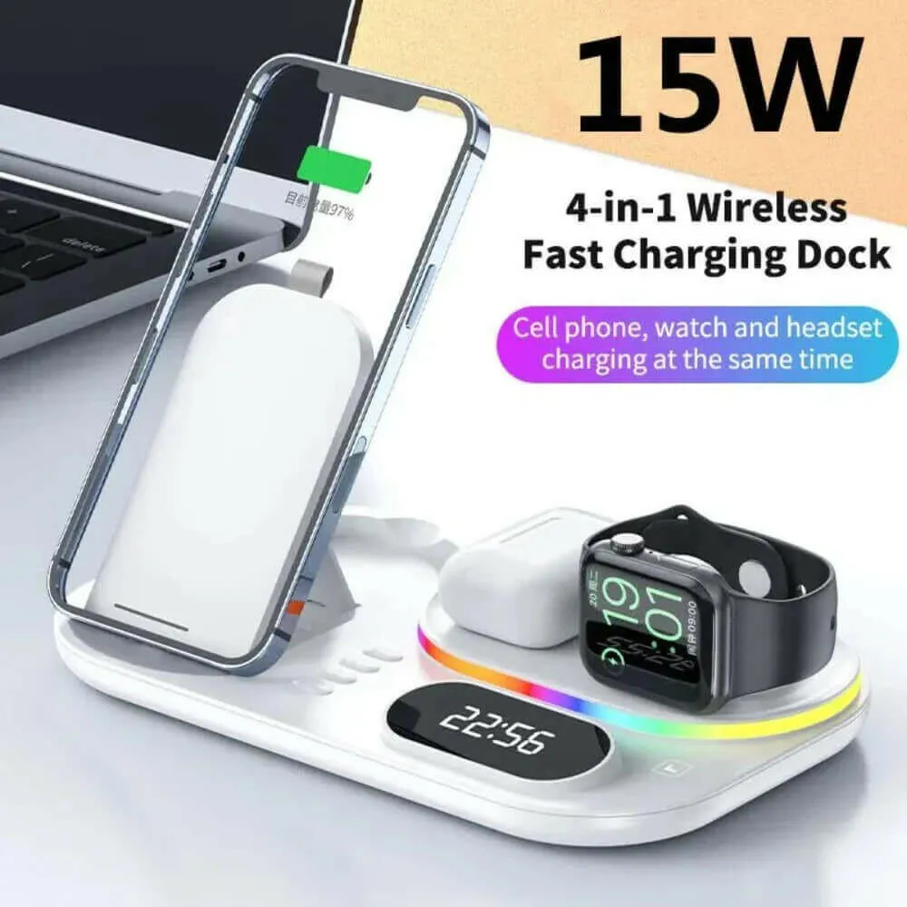 4 in 1 LED Wireless Charging Station