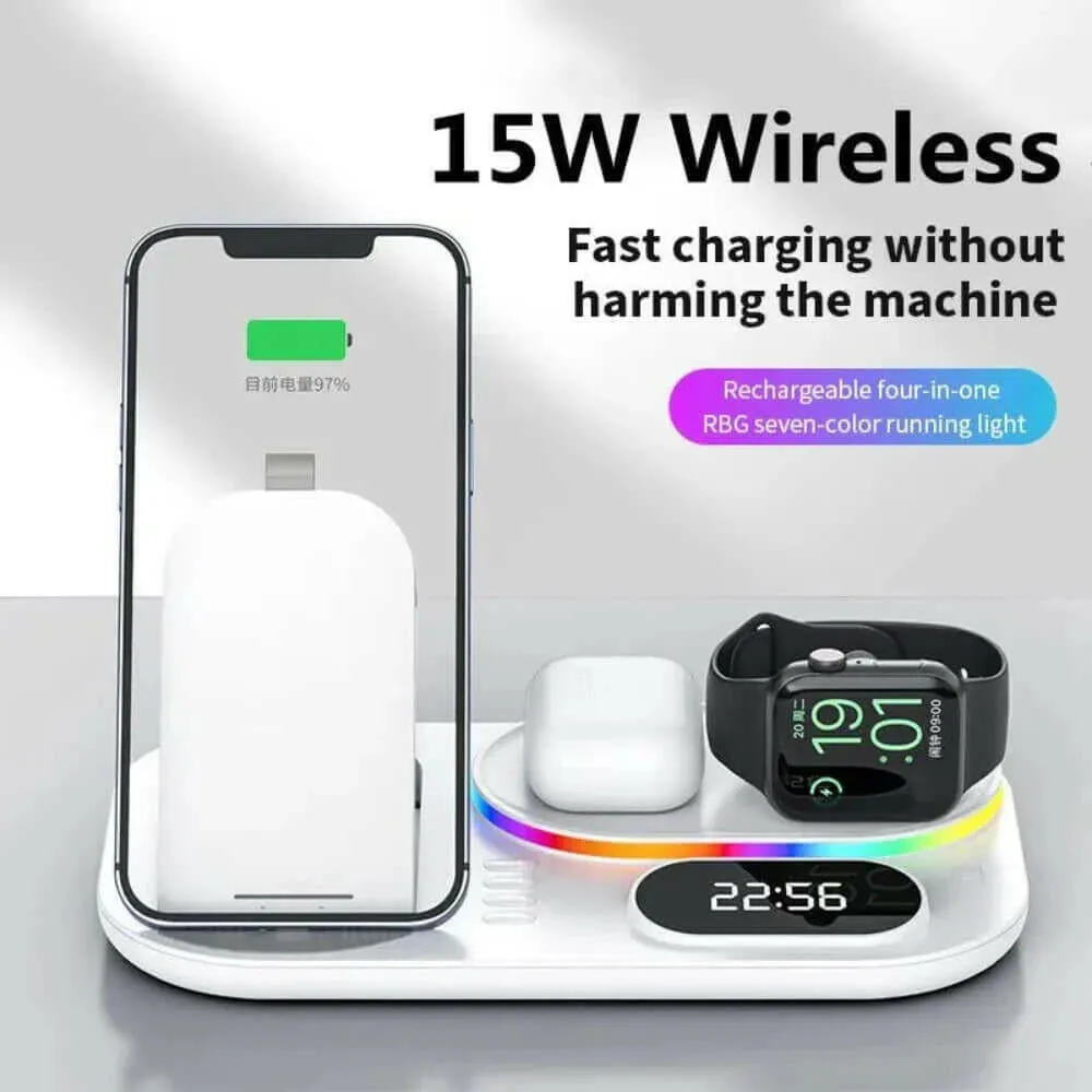 4 in 1 LED Wireless Charging Station