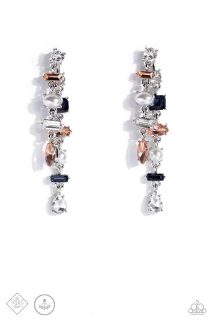 Admirable Antiquity Multi Rhinestone & Pearl Earrings - Paparazzi Accessories