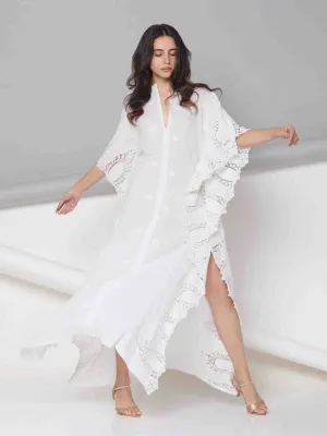 Agnes - Pure Cotton Applique Work Comfort Body Fit Kaftan