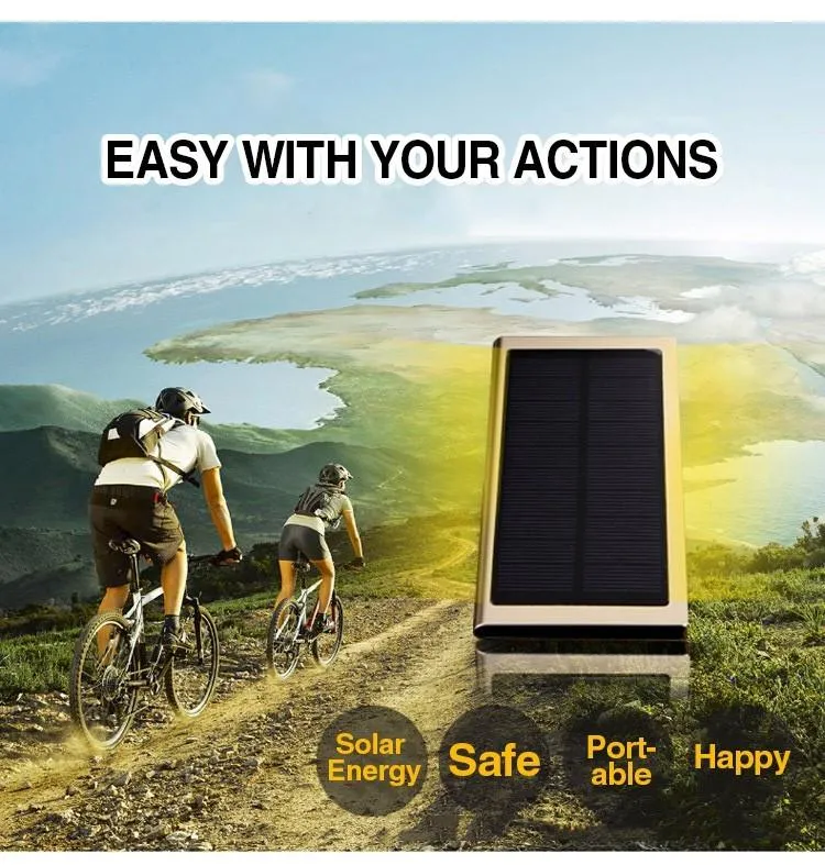 Aluminum Portable Solar Power Bank 20000 mAh