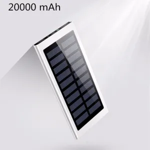 Aluminum Portable Solar Power Bank 20000 mAh