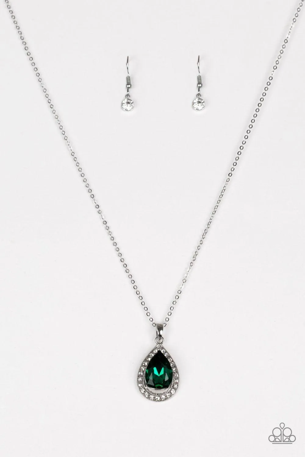 Because I'm Queen Emerald Green Teardrop Necklace - Paparazzi Accessories