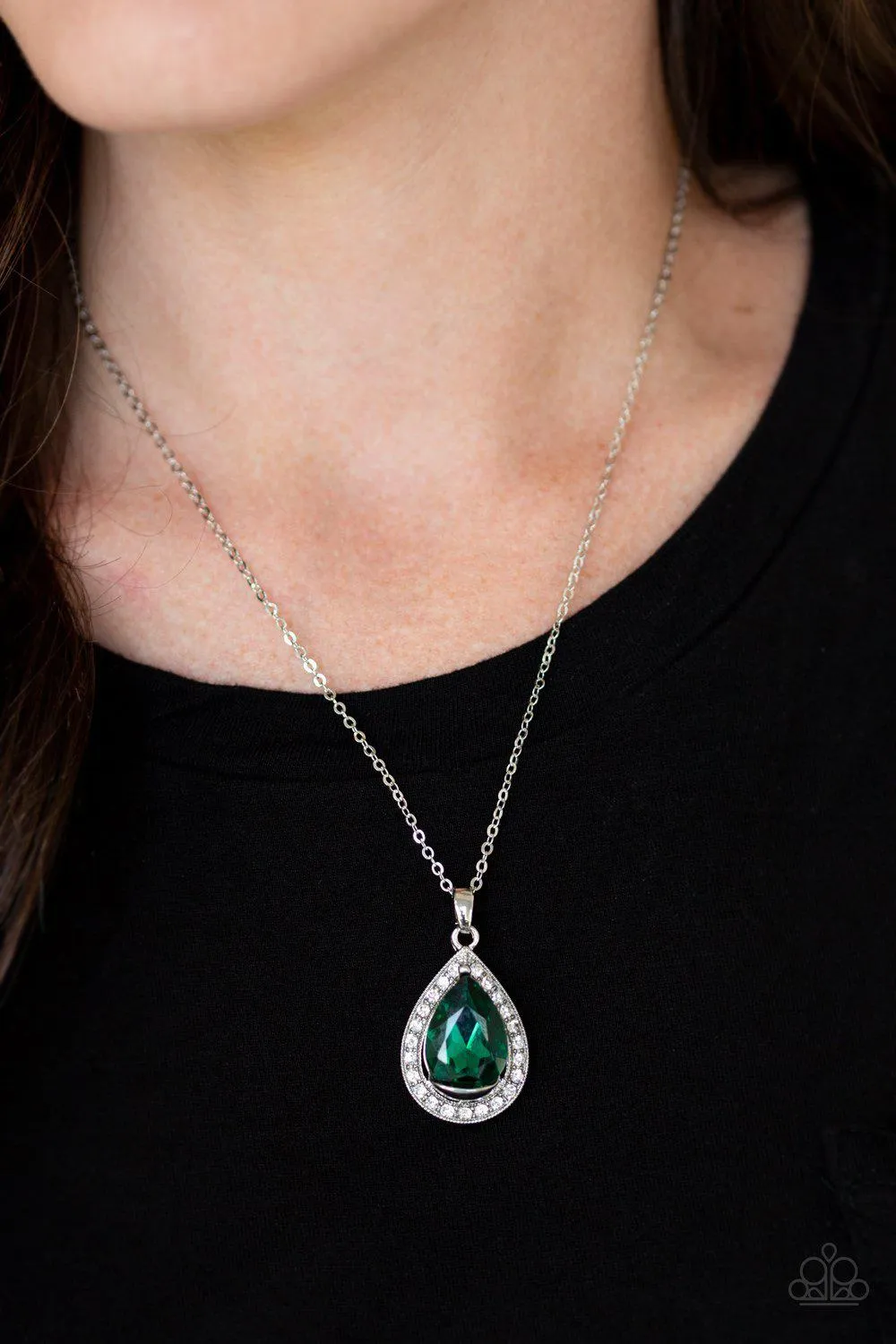 Because I'm Queen Emerald Green Teardrop Necklace - Paparazzi Accessories