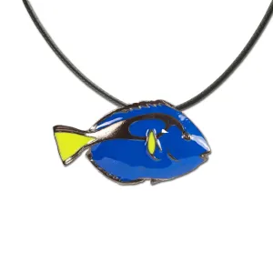 Blue Tang Fish Necklace for Women- Blue Tang Pendant, Blue Tang Charm, Beachy Jewelry, Sea Life Pendant, Tropical Fish Necklace, Gift for Scuba Divers