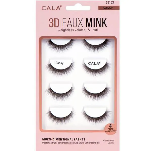 Cala 3D Faux Mink Lashes Sassy - 4 Pack