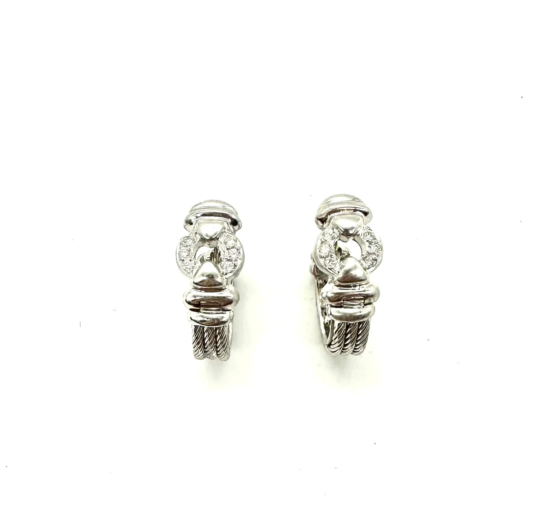 Charroil Cable Style & Diamond Earrings