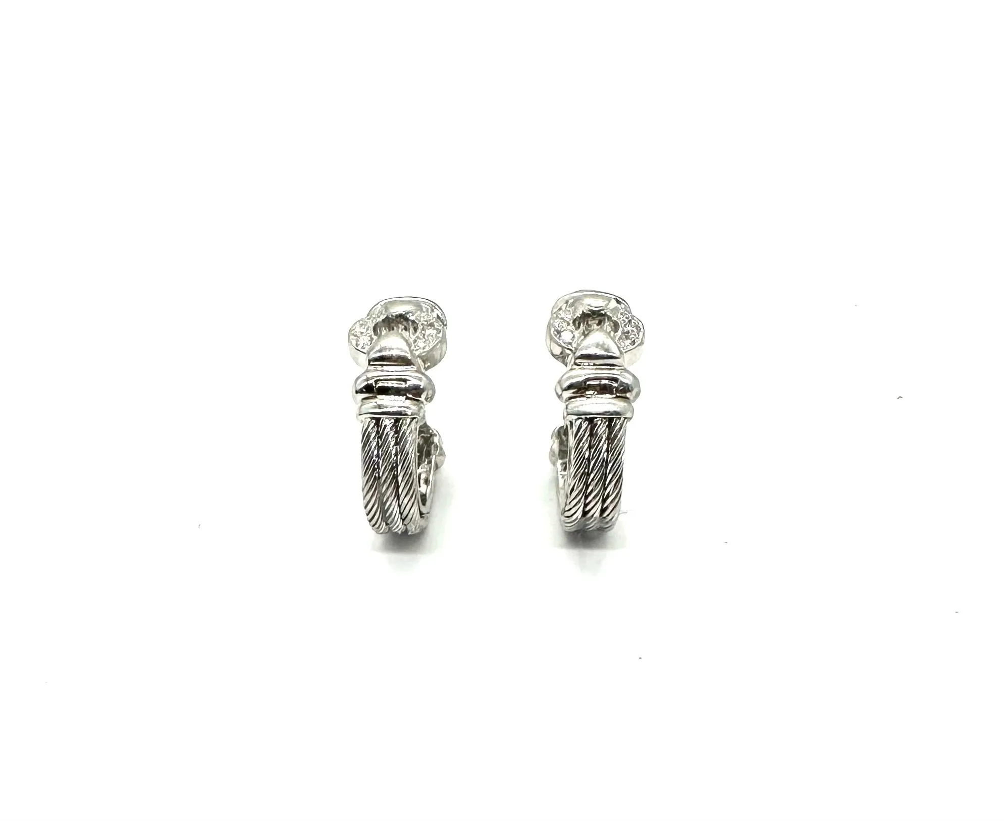 Charroil Cable Style & Diamond Earrings