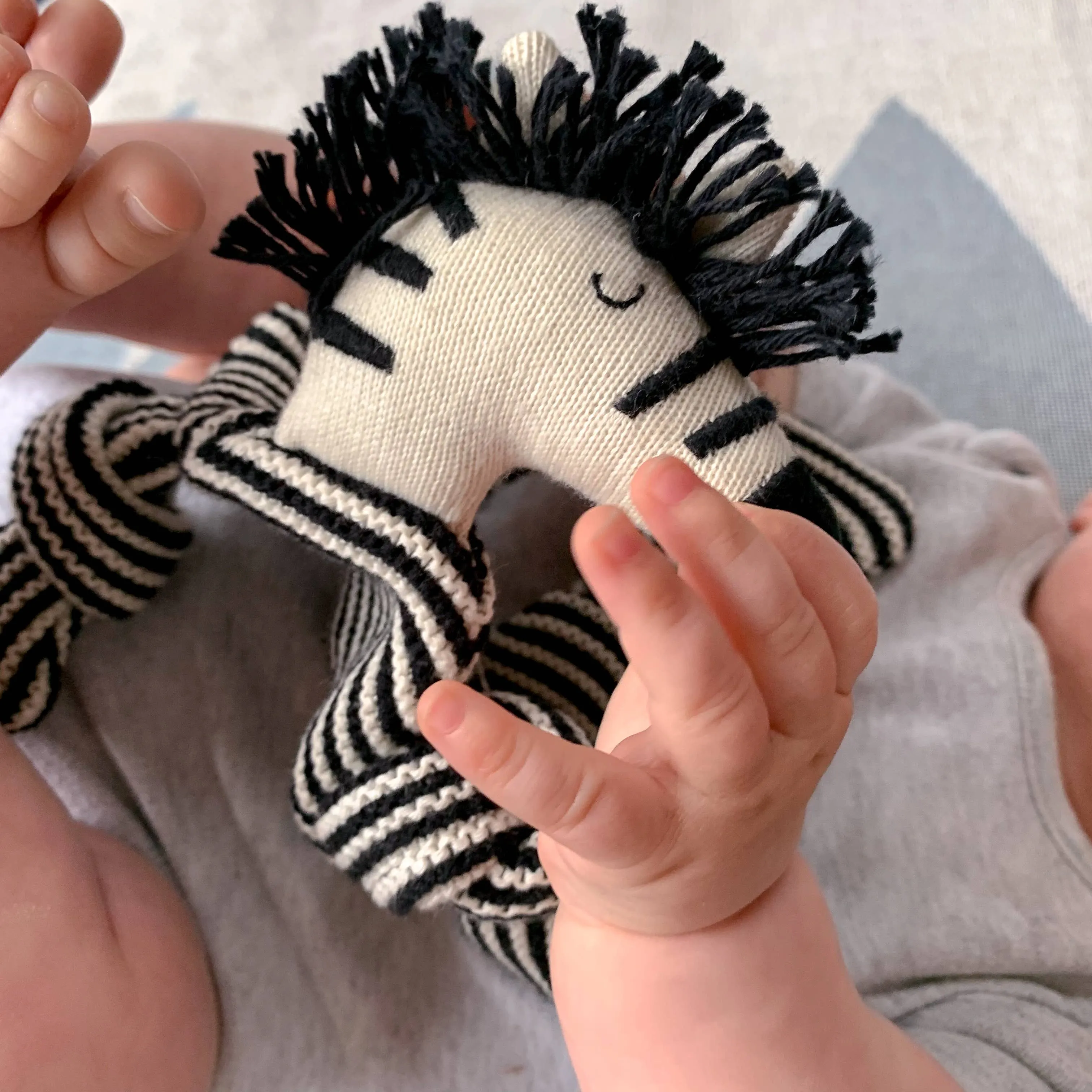 Cotton Knit Baby Comforter Cuddle Cloth - Zebra - Sophie Home