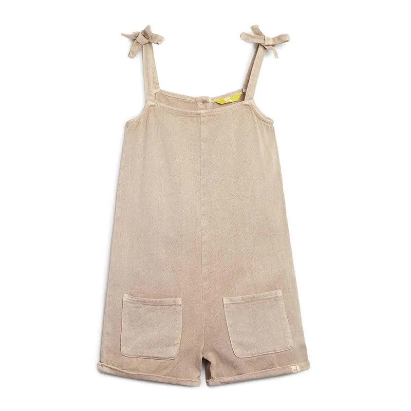 Cotton Twill Dungaree for Baby | Brown