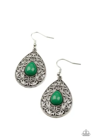 Fanciful Droplets Green Earrings - Paparazzi Accessories