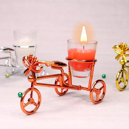 Fully Cycle Shape Tea Light Glass Candle/Diwali Candle for Home Decoration Ideal Gift for Family(Set of 2)