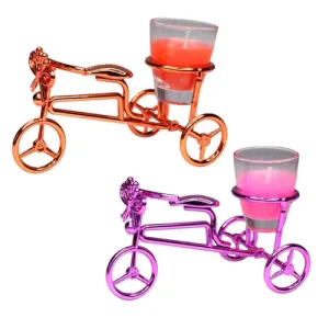 Fully Cycle Shape Tea Light Glass Candle/Diwali Candle for Home Decoration Ideal Gift for Family(Set of 2)