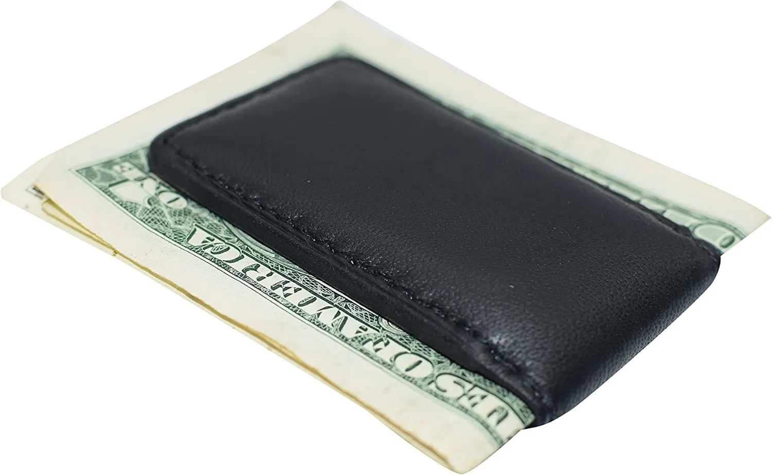 Genuine Leather Slim Magnetic Money Clip Money Bill Holder for Men