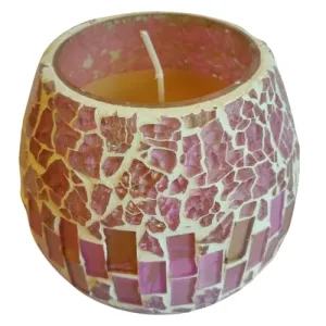 Glas Mosaic Aroma Purple Jar Candles with 130 Grams Scented Candles for Home Decor Fragrance Candles (Pack of 1) (Champa Kali)