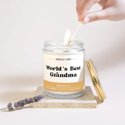 Grandma Mothers Day Gifts, Gifts for Grandma Birthday Gifts - Lavender Scented Candles, Birthday Christmas Gifts for Grandma from Grandkids Granddaughter, Grandma Gifts Ideas