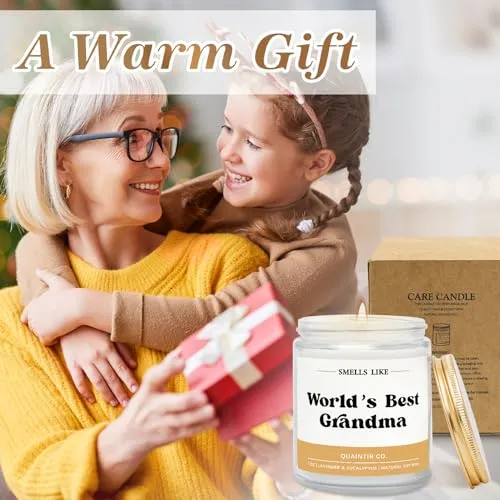 Grandma Mothers Day Gifts, Gifts for Grandma Birthday Gifts - Lavender Scented Candles, Birthday Christmas Gifts for Grandma from Grandkids Granddaughter, Grandma Gifts Ideas