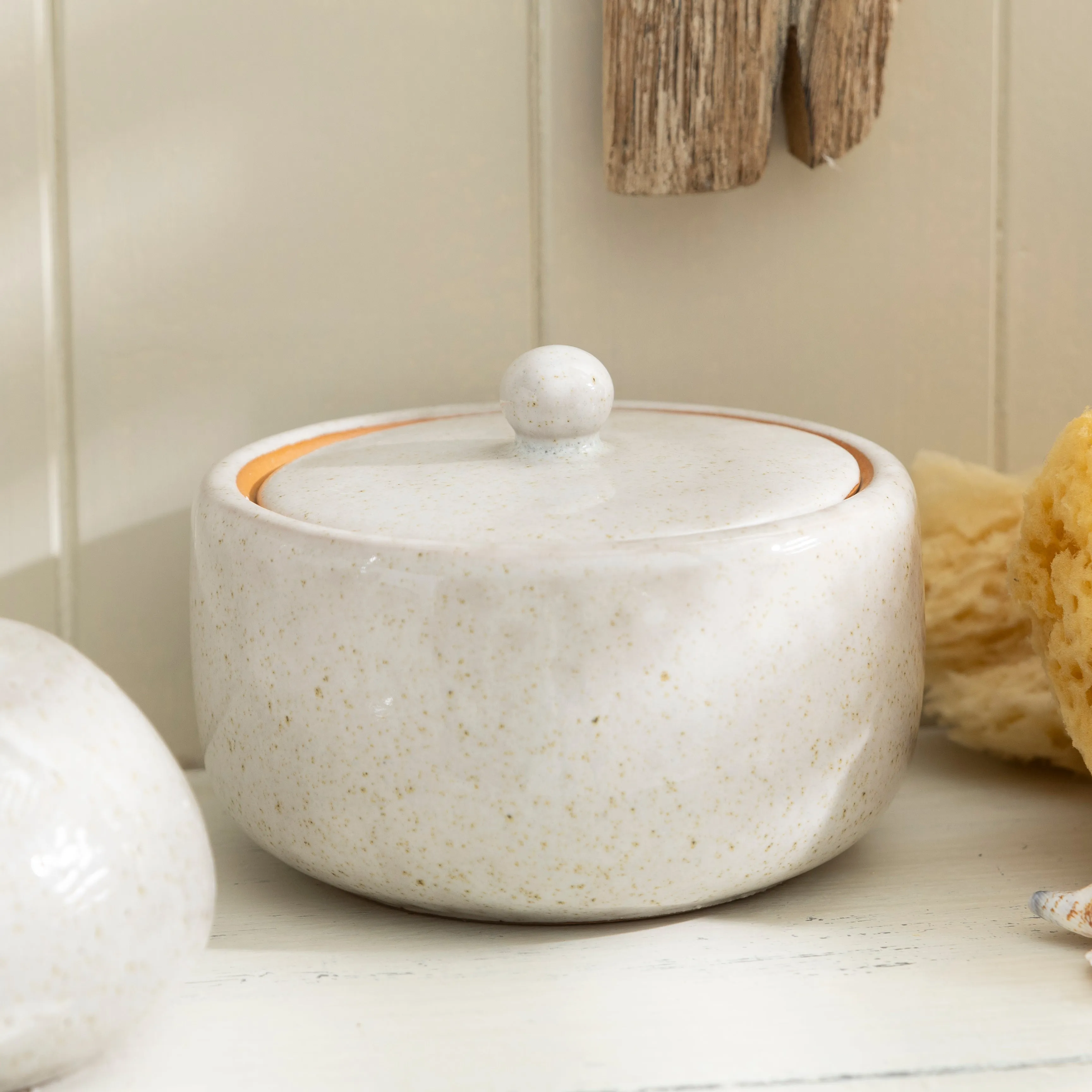 Grey Stone Ceramic Pot with Lid