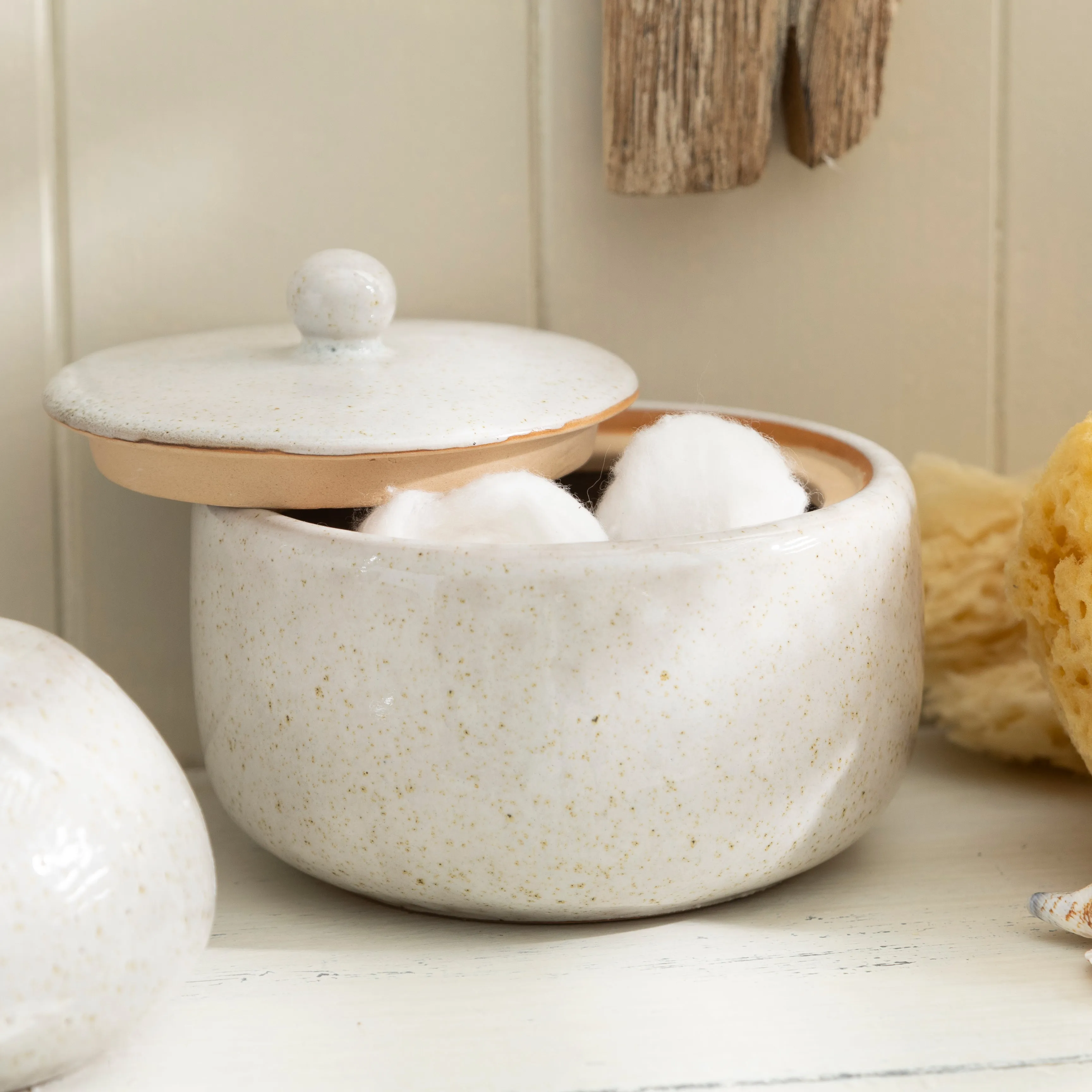 Grey Stone Ceramic Pot with Lid