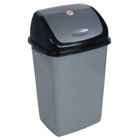 Grey Swing Trash Can 13 Gallon 1pc