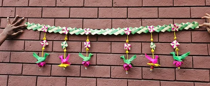 Handmade Palm Leaf Parrot Bandhanwar I Diwali Decoration I Single