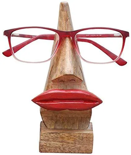 Handmade Wooden Nose Shaped Spectacle Holder | Home Decor