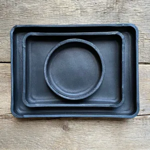 Leather Valet Catchall Trays, Black