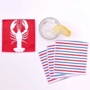 Lobster blu Kitchen Reusable Cocktail Napkins (Set of 8)