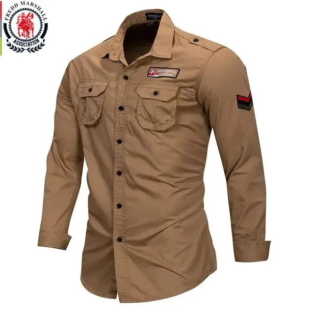 Men's Long Sleeve Military Style Shirt