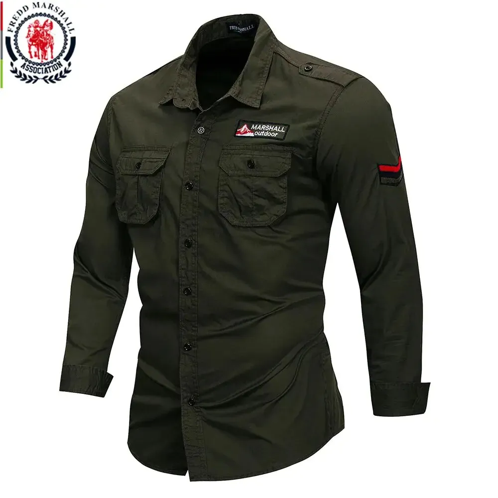 Men's Long Sleeve Military Style Shirt