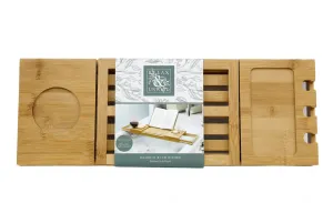 Natural Bamboo Bath Board - Adjustable Bathtub Tray