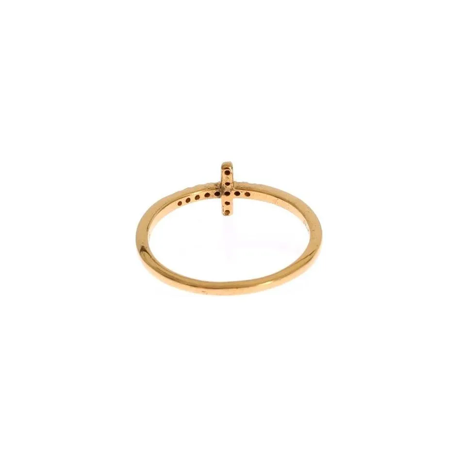 Nialaya Chic Handmade Golden CZ Crystal Ring