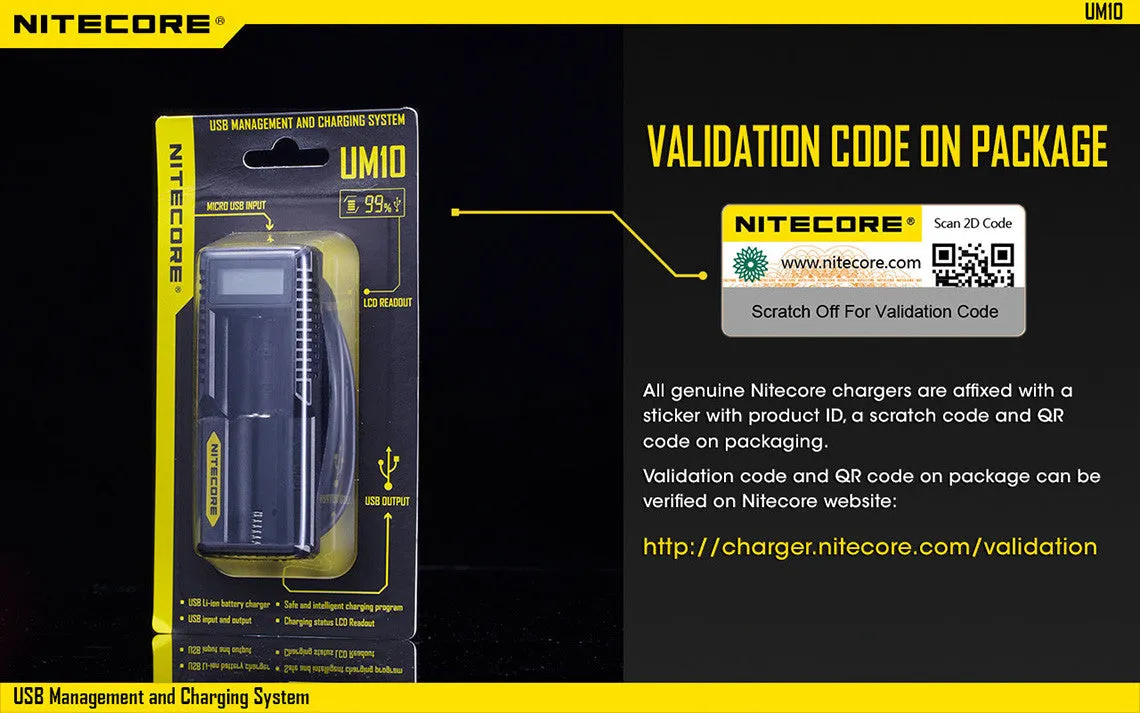 Nitecore UM10 USB Charger