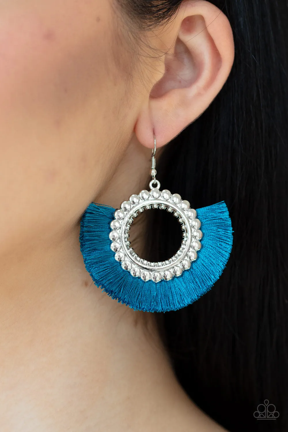 Paparazzi Accessories - Fringe Fanatic - Blue Earrings