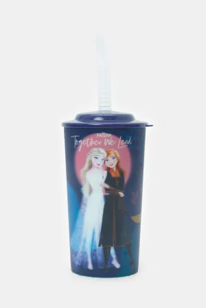 Purple Frozen 3D Tumbler With Straw