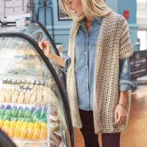 Red Heart Two-Rectangle Crochet Cardigan