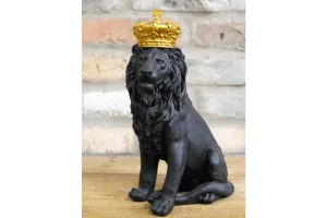 Regal Lion with Crown Sculpture