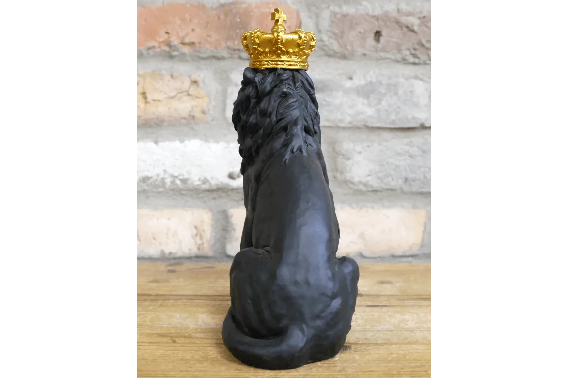 Regal Lion with Crown Sculpture