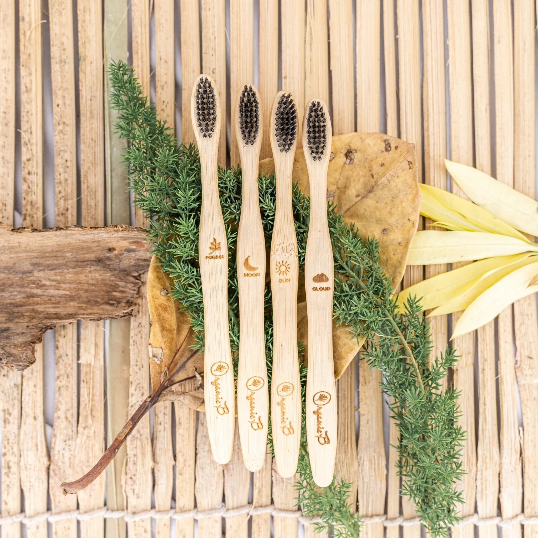 S-Curve Charcoal Bamboo Toothbrush